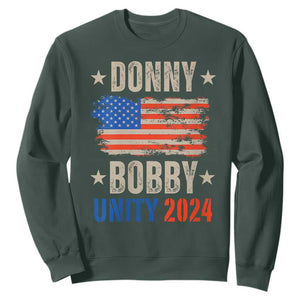 Donny Bobby 2024 Sweatshirt Trump and Robert Kennedy Jr. RFK Unity TS02 Dark Forest Green Print Your Wear