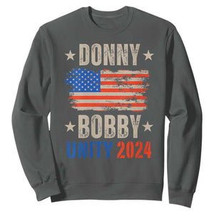 Donny Bobby 2024 Sweatshirt Trump and Robert Kennedy Jr. RFK Unity TS02 Dark Heather Print Your Wear