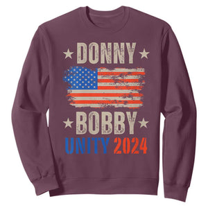 Donny Bobby 2024 Sweatshirt Trump and Robert Kennedy Jr. RFK Unity TS02 Maroon Print Your Wear