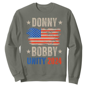 Donny Bobby 2024 Sweatshirt Trump and Robert Kennedy Jr. RFK Unity TS02 Military Green Print Your Wear