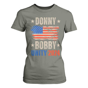Donny Bobby 2024 T Shirt For Women Trump and Robert Kennedy Jr. RFK Unity TS02 Military Green Print Your Wear