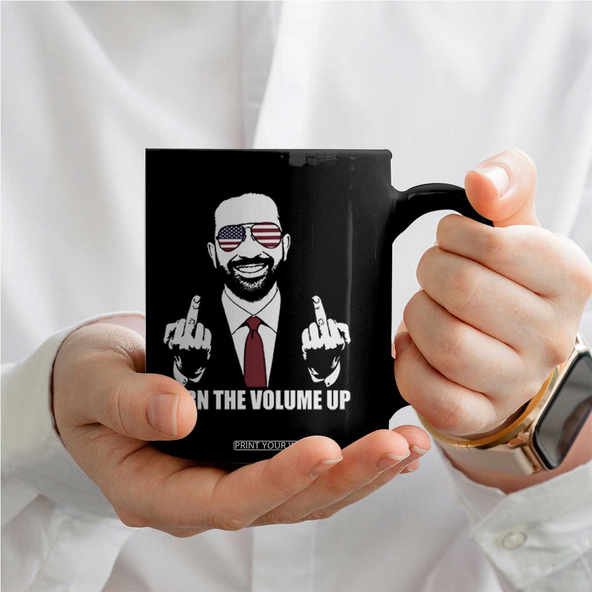 Zohran Mamdani Hope Coffee Mug Zoharan Mamdani USA Flag Funny Middle Finger TS02 Print Your Wear