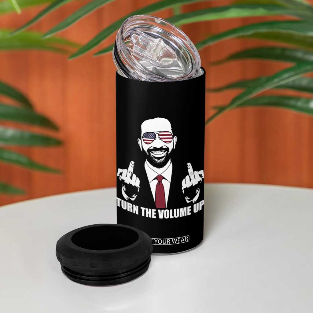 Zohran Mamdani Hope 4 in 1 Can Cooler Tumbler Zoharan Mamdani USA Flag Funny Middle Finger TS02 Print Your Wear