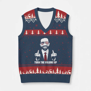 Zohran Mamdani Hope V-Neck Knit Sweater Vest Zoharan Mamdani USA Flag Funny Middle Finger TS02 Navy Red Print Your Wear