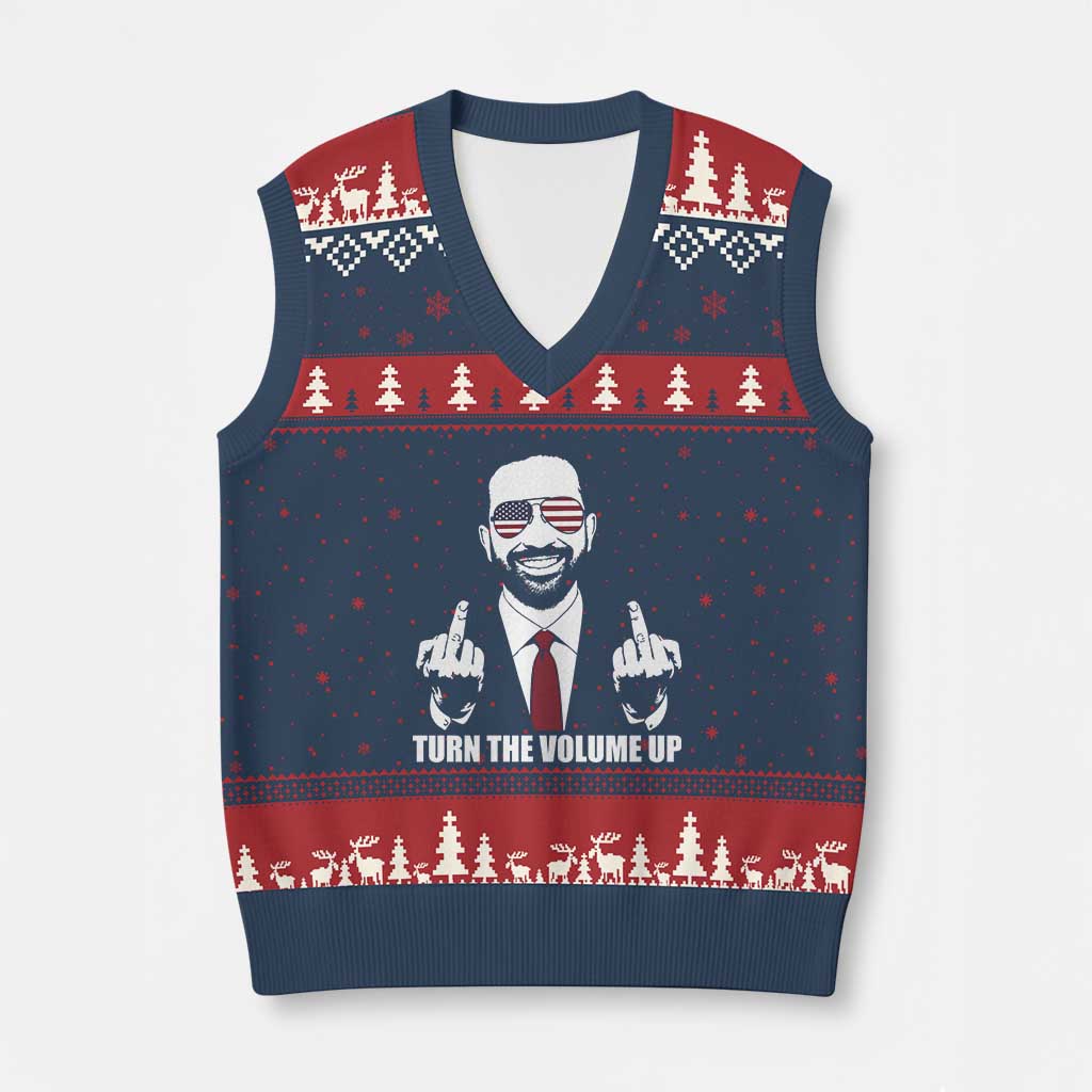 Zohran Mamdani Hope V-Neck Knit Sweater Vest Zoharan Mamdani USA Flag Funny Middle Finger TS02 Navy Red Print Your Wear