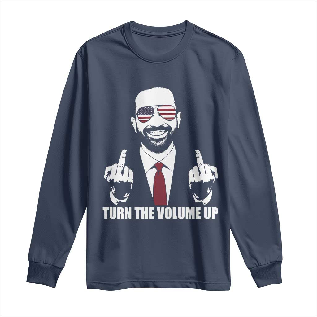 Zohran Mamdani Hope Long Sleeve Shirt Zoharan Mamdani USA Flag Funny Middle Finger TS02 Navy Print Your Wear