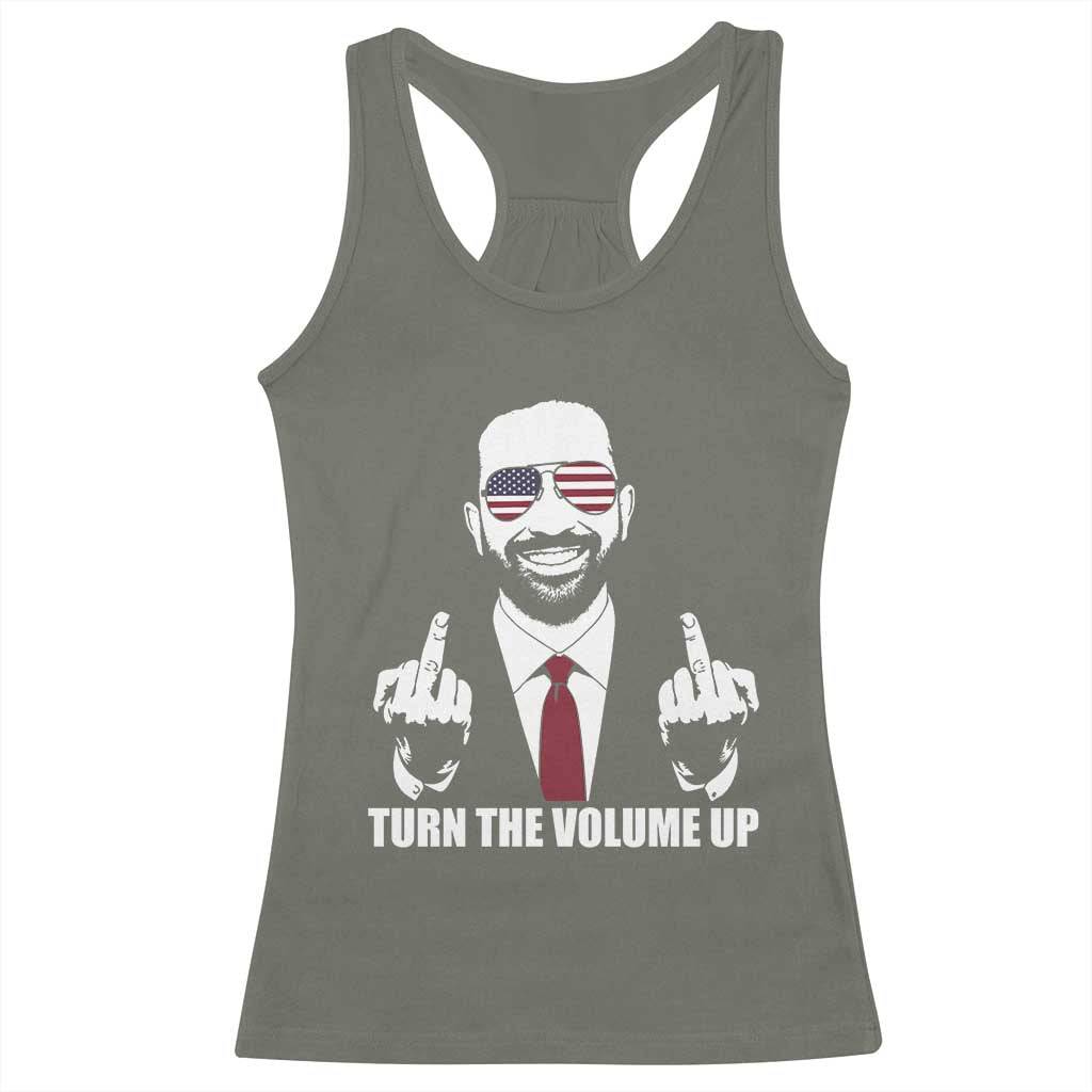 Zohran Mamdani Hope Racerback Tank Top Zoharan Mamdani USA Flag Funny Middle Finger TS02 Military Green Print Your Wear