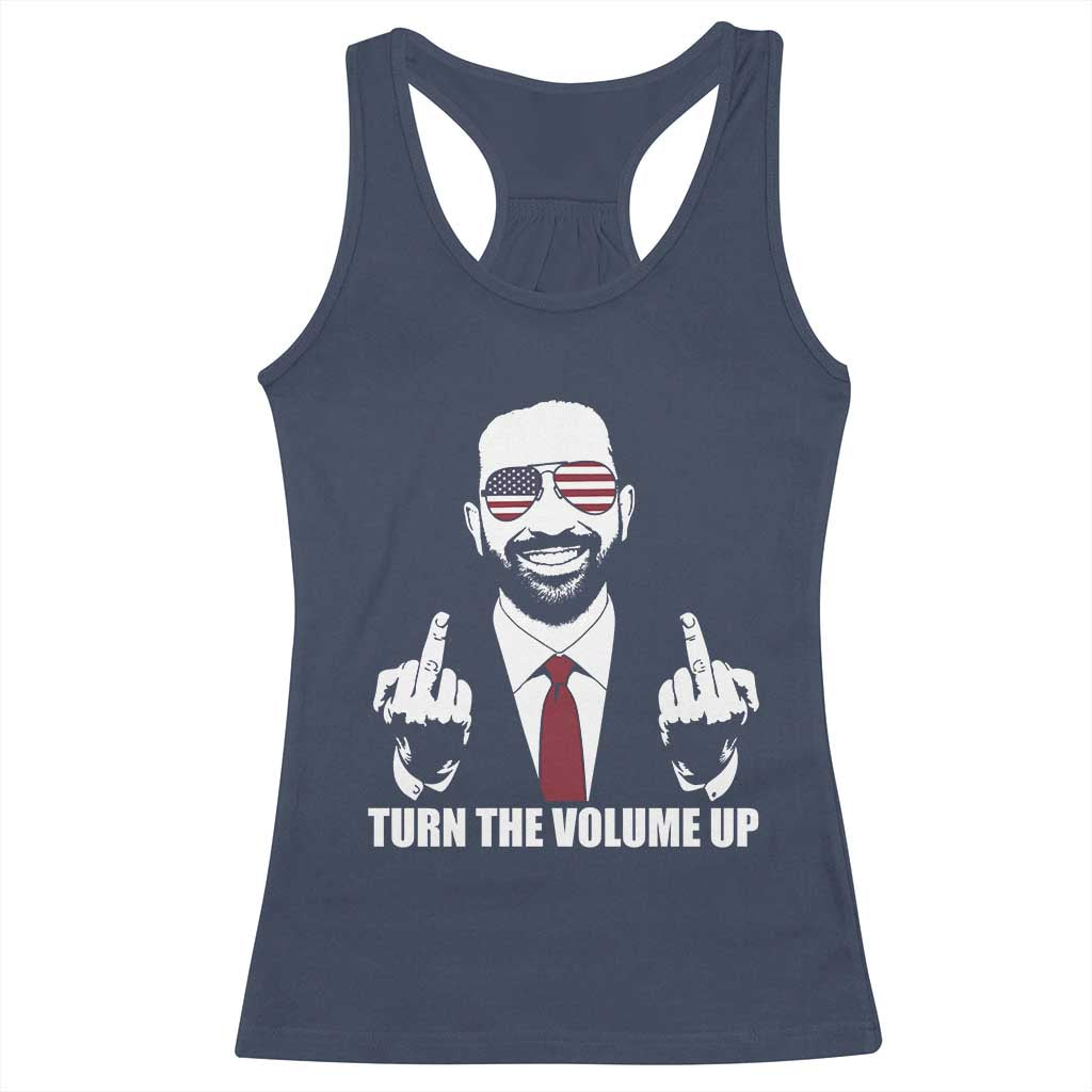 Zohran Mamdani Hope Racerback Tank Top Zoharan Mamdani USA Flag Funny Middle Finger TS02 Navy Print Your Wear