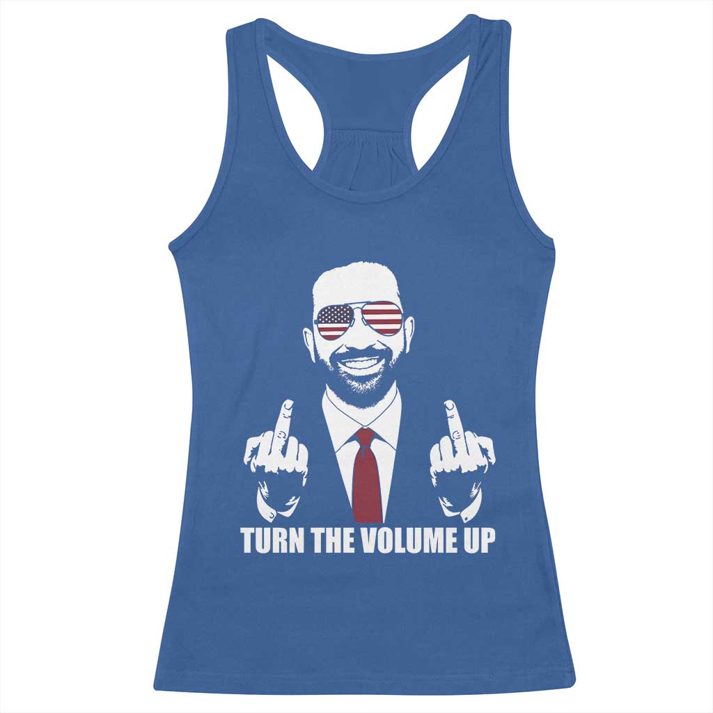 Zohran Mamdani Hope Racerback Tank Top Zoharan Mamdani USA Flag Funny Middle Finger TS02 Royal Blue Print Your Wear