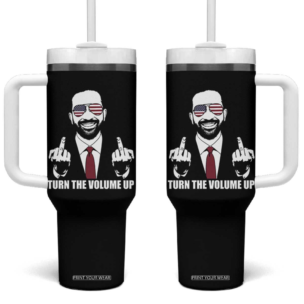 Zohran Mamdani Hope Tumbler With Handle Zoharan Mamdani USA Flag Funny Middle Finger TS02 One Size: 40 oz Black Print Your Wear