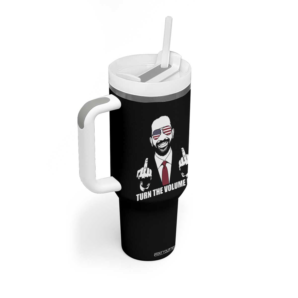 Zohran Mamdani Hope Tumbler With Handle Zoharan Mamdani USA Flag Funny Middle Finger TS02 Print Your Wear