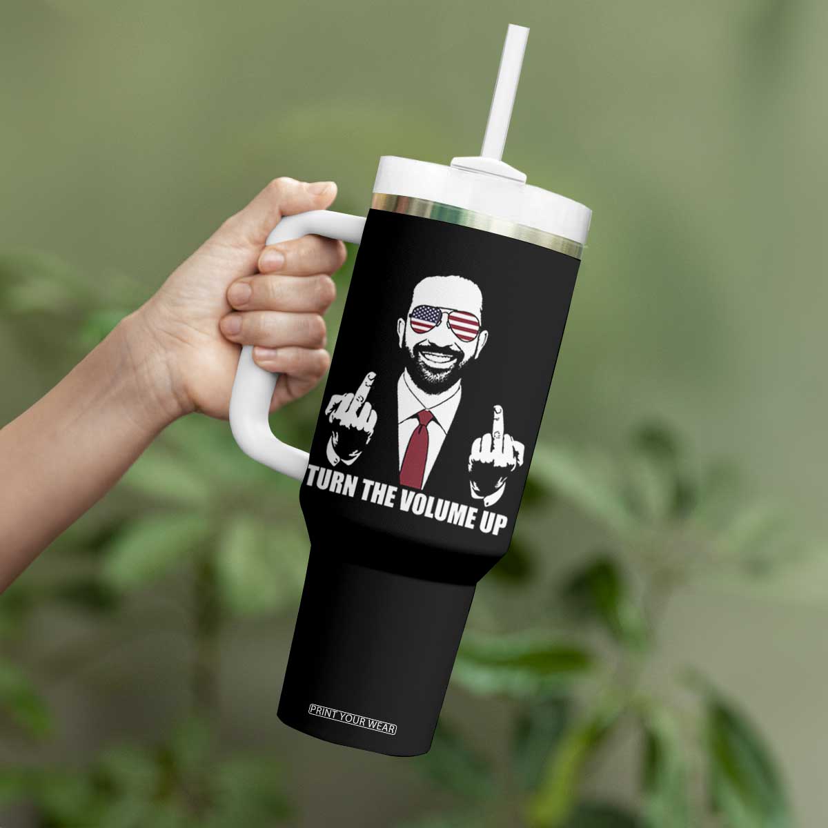Zohran Mamdani Hope Tumbler With Handle Zoharan Mamdani USA Flag Funny Middle Finger TS02 Print Your Wear