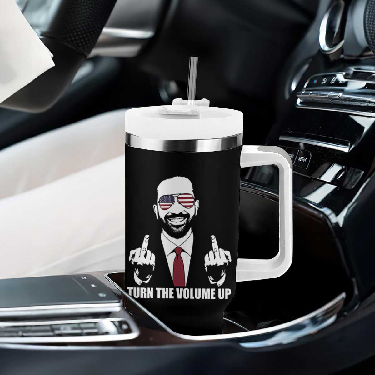 Zohran Mamdani Hope Tumbler With Handle Zoharan Mamdani USA Flag Funny Middle Finger TS02 Print Your Wear