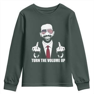 Zohran Mamdani Hope Youth Sweatshirt Zoharan Mamdani USA Flag Funny Middle Finger TS02 Dark Forest Green Print Your Wear