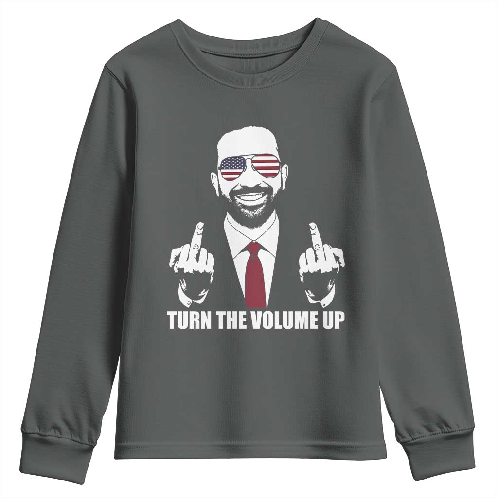 Zohran Mamdani Hope Youth Sweatshirt Zoharan Mamdani USA Flag Funny Middle Finger TS02 Dark Heather Print Your Wear