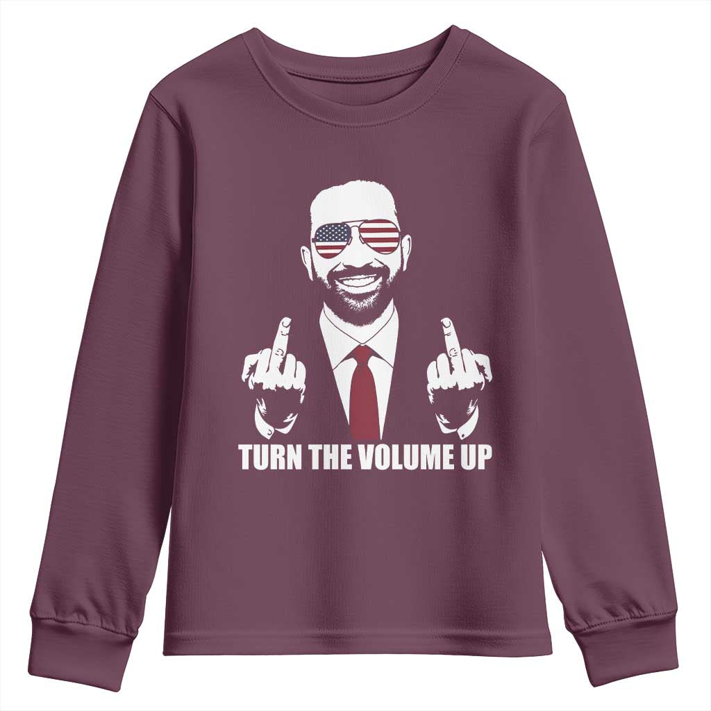 Zohran Mamdani Hope Youth Sweatshirt Zoharan Mamdani USA Flag Funny Middle Finger TS02 Maroon Print Your Wear