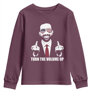 Zohran Mamdani Hope Youth Sweatshirt Zoharan Mamdani USA Flag Funny Middle Finger TS02 Maroon Print Your Wear
