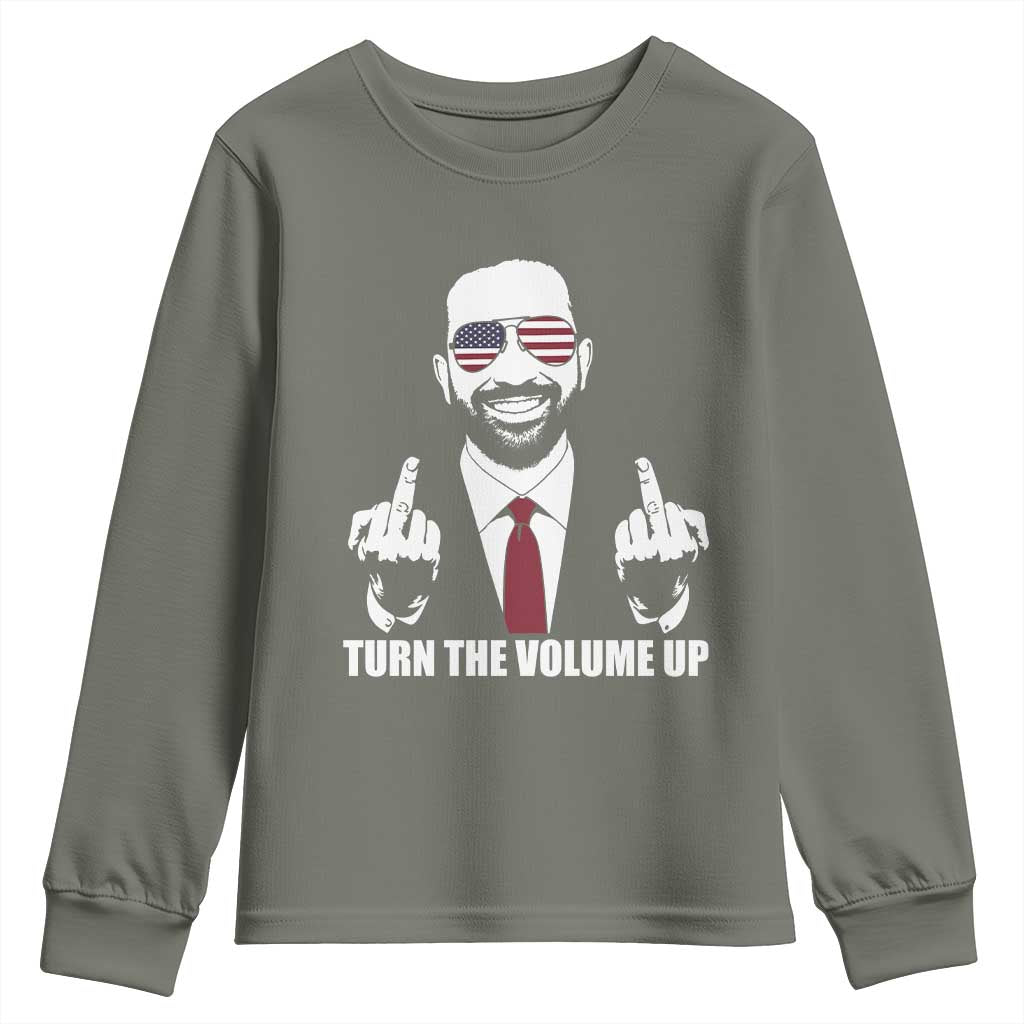 Zohran Mamdani Hope Youth Sweatshirt Zoharan Mamdani USA Flag Funny Middle Finger TS02 Military Green Print Your Wear