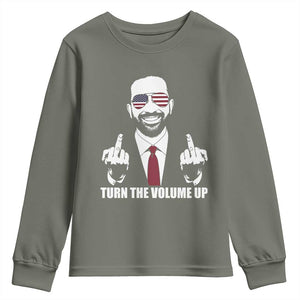 Zohran Mamdani Hope Youth Sweatshirt Zoharan Mamdani USA Flag Funny Middle Finger TS02 Military Green Print Your Wear