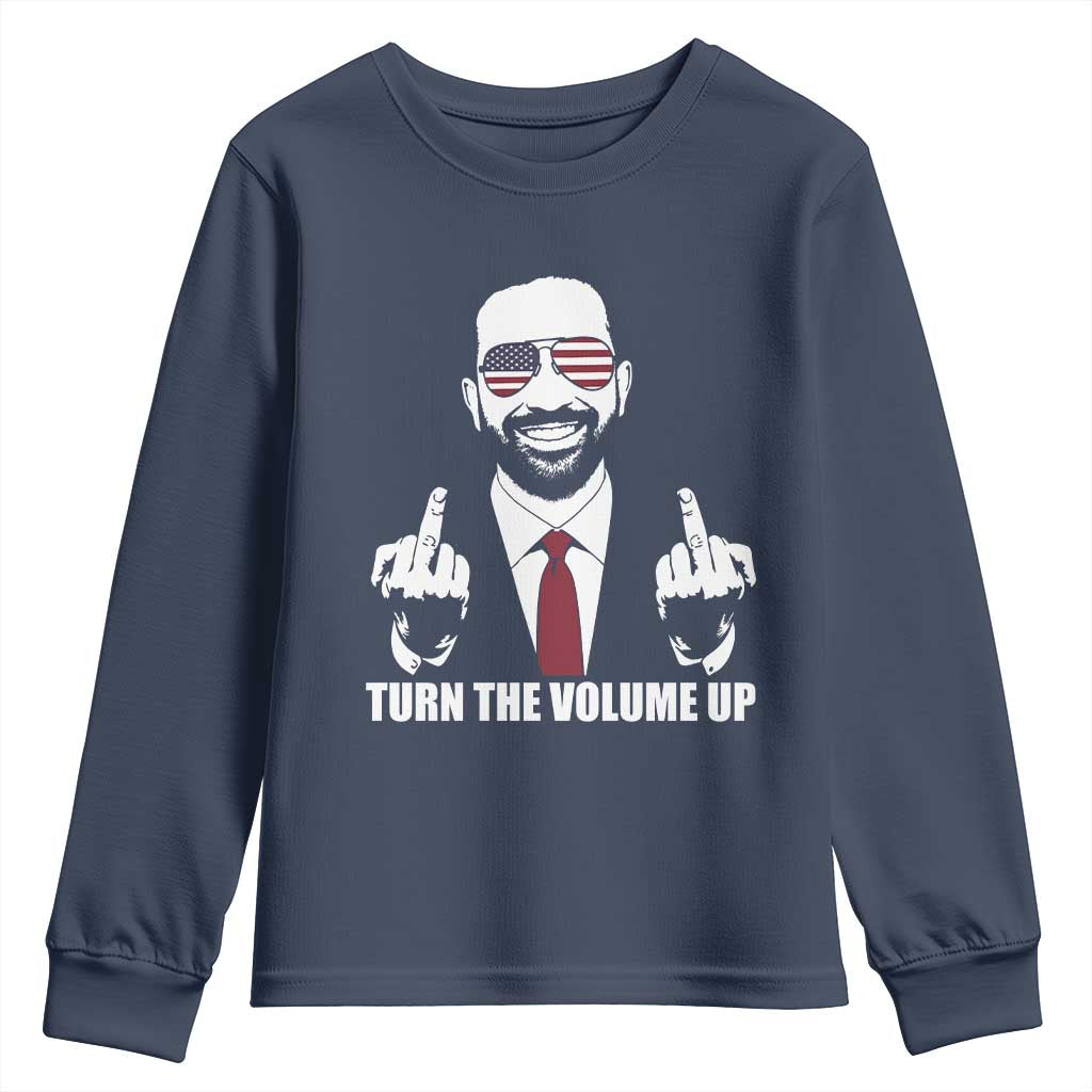 Zohran Mamdani Hope Youth Sweatshirt Zoharan Mamdani USA Flag Funny Middle Finger TS02 Navy Print Your Wear