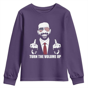 Zohran Mamdani Hope Youth Sweatshirt Zoharan Mamdani USA Flag Funny Middle Finger TS02 Purple Print Your Wear