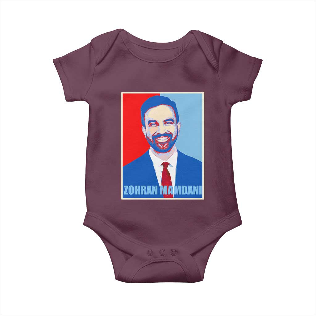 Zohran Madamni Baby Onesie for New York Mayor TS02 Maroon Print Your Wear
