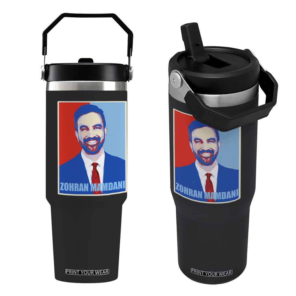Zohran Madamni Flip Straw Tumbler for New York Mayor TS02 One Size: 30 oz Black Print Your Wear