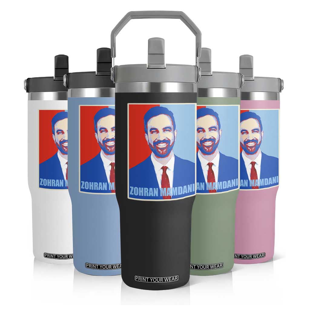 Zohran Madamni Flip Straw Tumbler for New York Mayor TS02 Print Your Wear