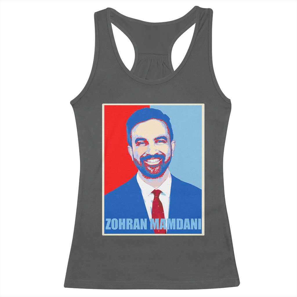 Zohran Madamni Racerback Tank Top for New York Mayor TS02 Dark Heather Print Your Wear
