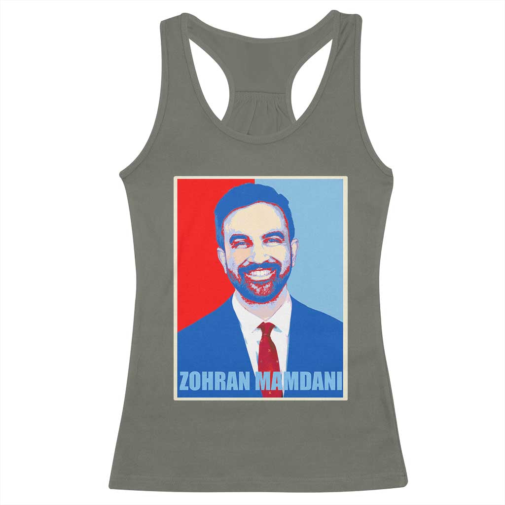 Zohran Madamni Racerback Tank Top for New York Mayor TS02 Military Green Print Your Wear