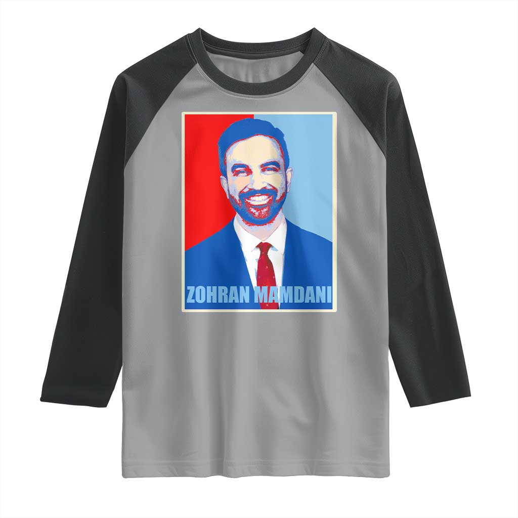 Zohran Madamni Raglan Shirt for New York Mayor TS02 Sport Gray Black Print Your Wear