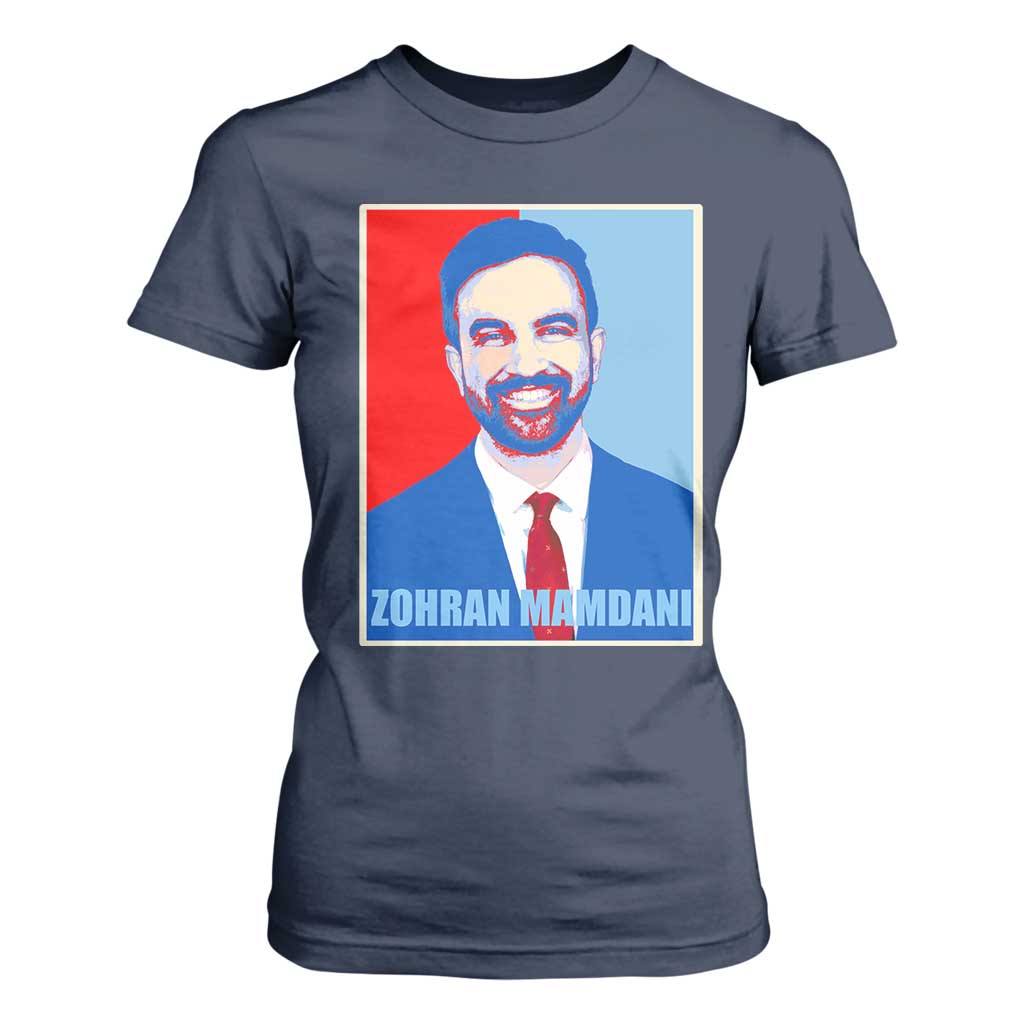 Zohran Madamni T Shirt For Women for New York Mayor TS02 Navy Print Your Wear