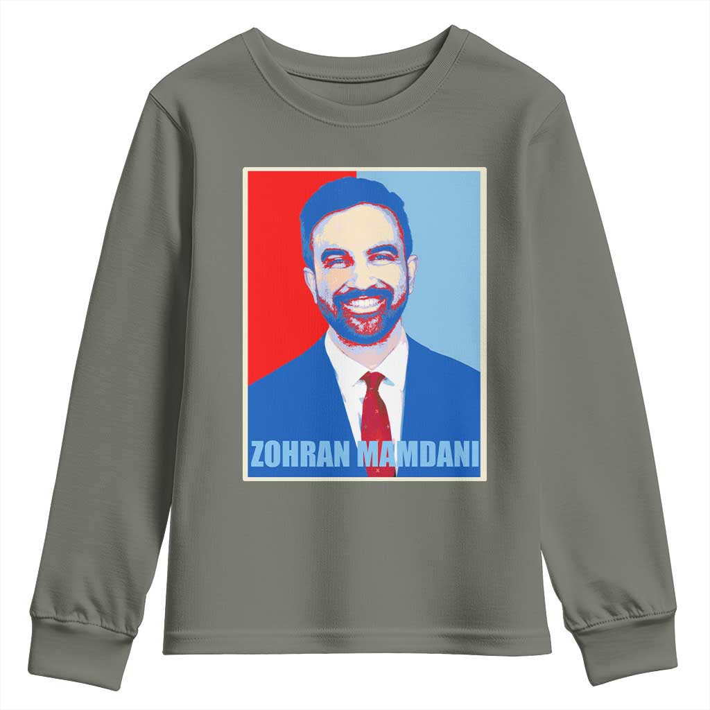 Zohran Madamni Youth Sweatshirt for New York Mayor TS02 Military Green Print Your Wear