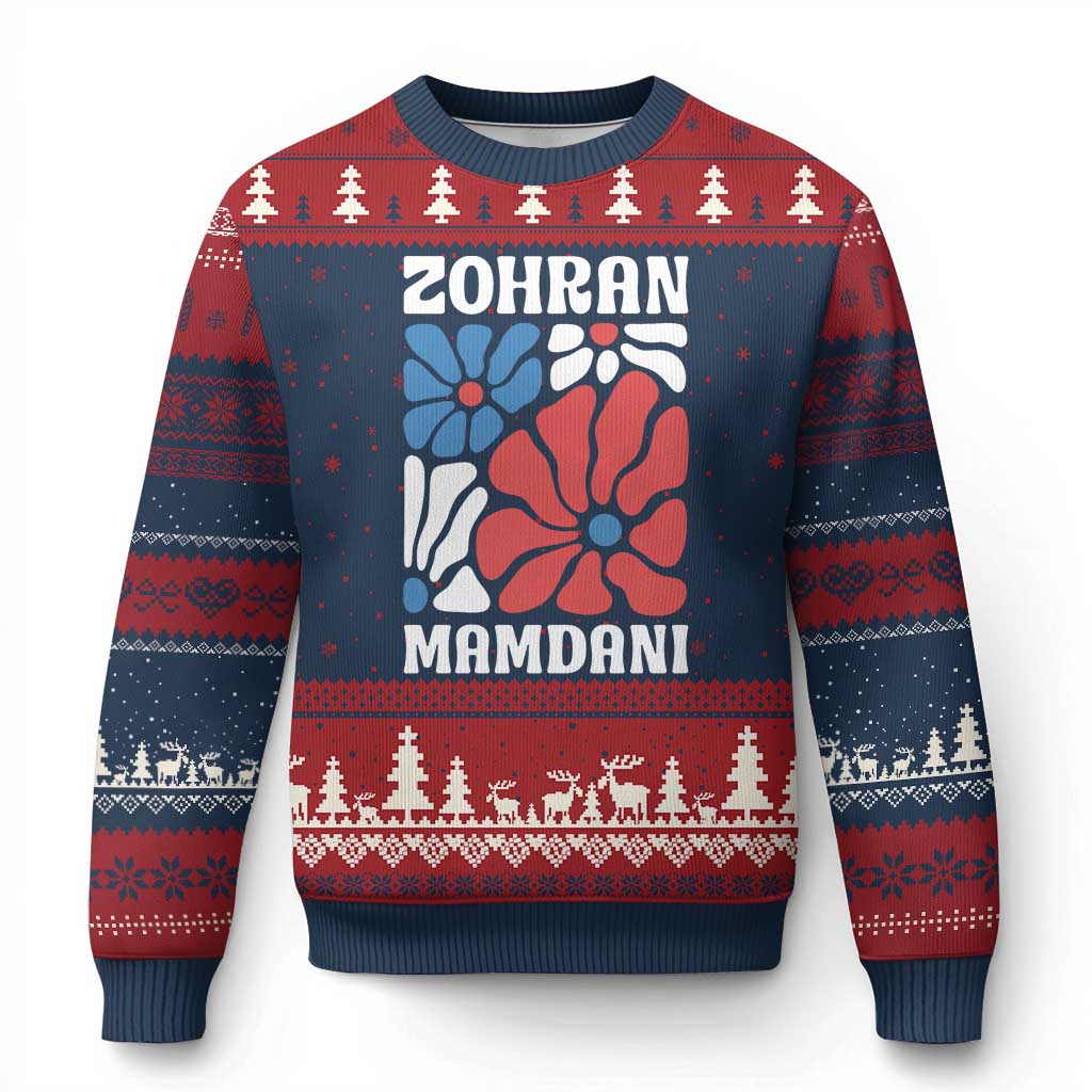 Zohran Madamni We The People Ugly Christmas Sweater New York City TS02 Navy Red Print Your Wear