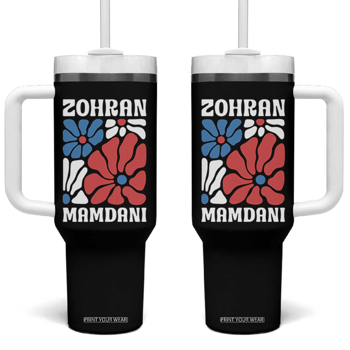 Zohran Madamni We The People Tumbler With Handle New York City TS02 One Size: 40 oz Black Print Your Wear