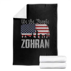Zohran Mamdani Groovy Flowers Throw Blanket Retro Style TS02 Black Print Your Wear