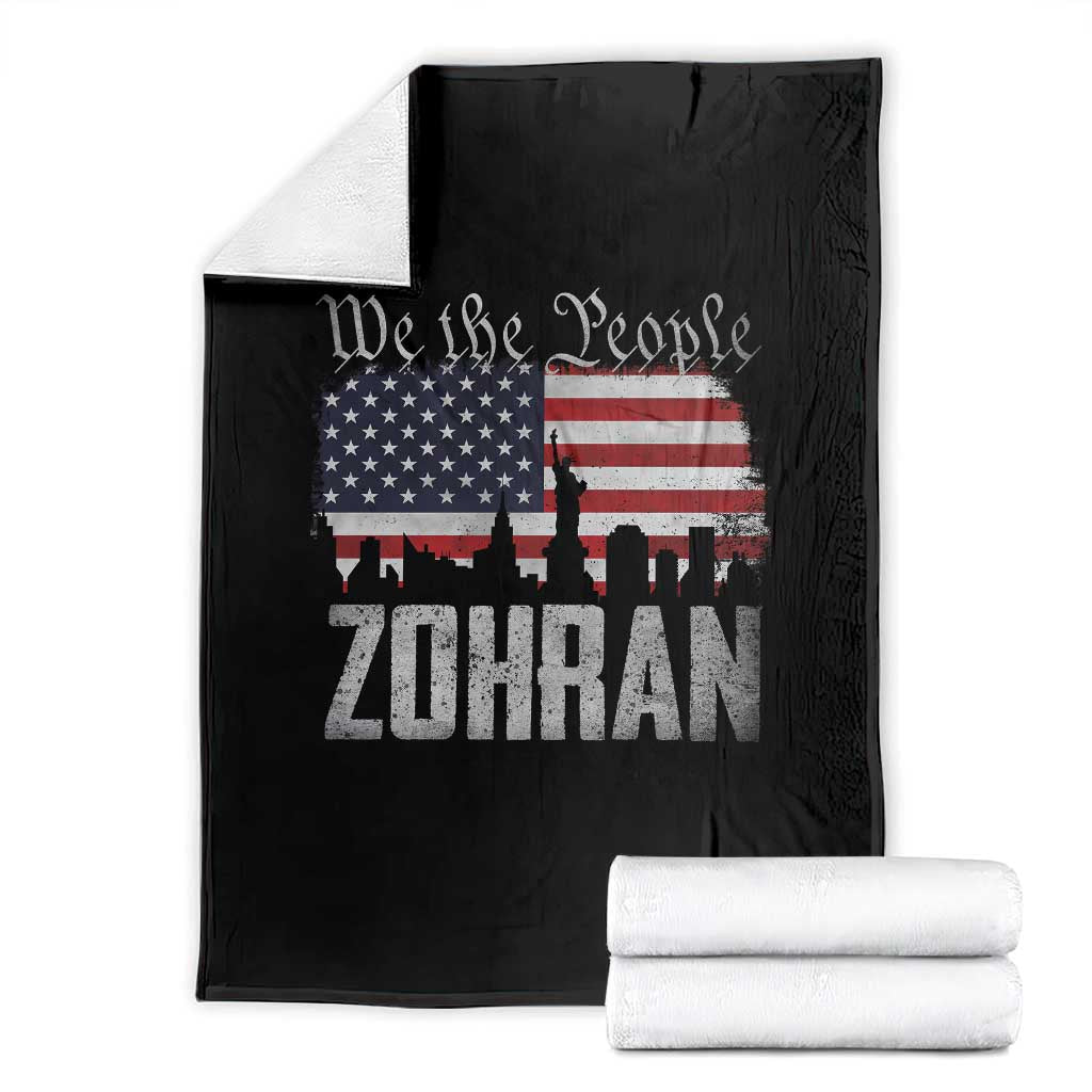 Zohran Mamdani Groovy Flowers Throw Blanket Retro Style TS02 Black Print Your Wear
