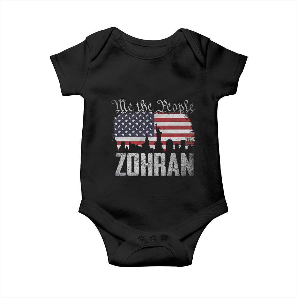 Zohran Mamdani Groovy Flowers Baby Onesie Retro Style TS02 Black Print Your Wear