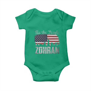 Zohran Mamdani Groovy Flowers Baby Onesie Retro Style TS02 Irish Green Print Your Wear