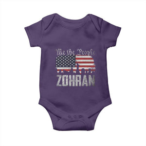 Zohran Mamdani Groovy Flowers Baby Onesie Retro Style TS02 Purple Print Your Wear