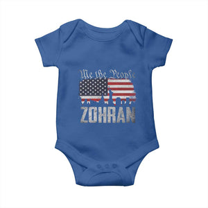Zohran Mamdani Groovy Flowers Baby Onesie Retro Style TS02 Royal Blue Print Your Wear