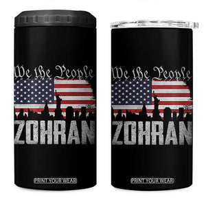 Zohran Mamdani Groovy Flowers 4 in 1 Can Cooler Tumbler Retro Style TS02 One Size: 16 oz Black Print Your Wear