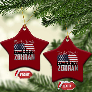 Zohran Mamdani Groovy Flowers Ceramic Ornament Retro Style TS02 Star 1pc Print Your Wear