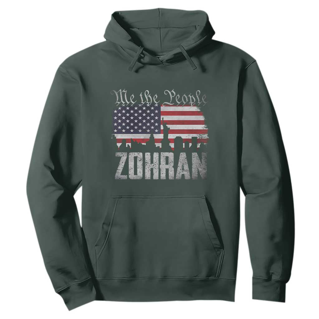 Zohran Mamdani Groovy Flowers Hoodie Retro Style TS02 Dark Forest Green Print Your Wear