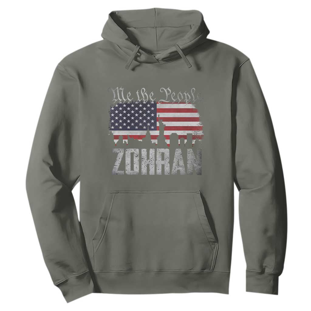 Zohran Mamdani Groovy Flowers Hoodie Retro Style TS02 Military Green Print Your Wear