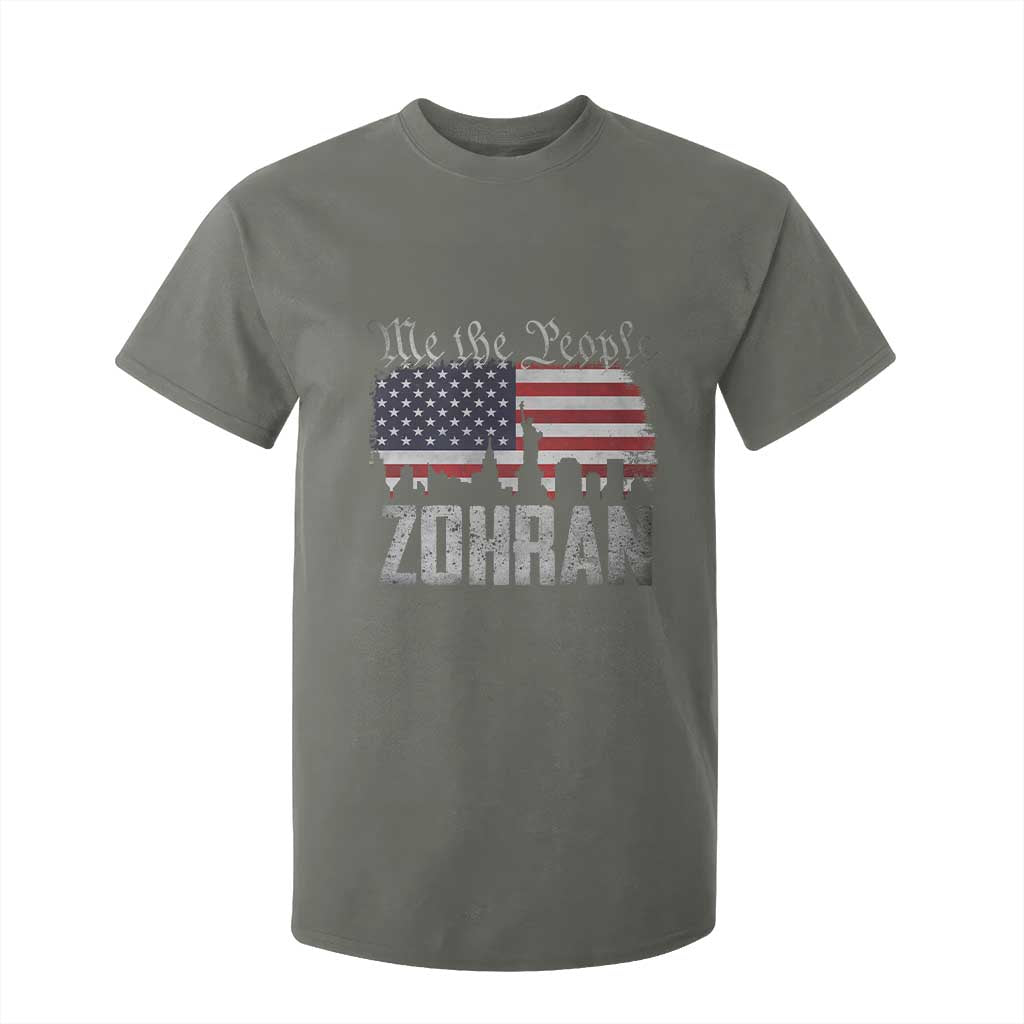 Zohran Mamdani Groovy Flowers T Shirt For Kid Retro Style TS02 Military Green Print Your Wear