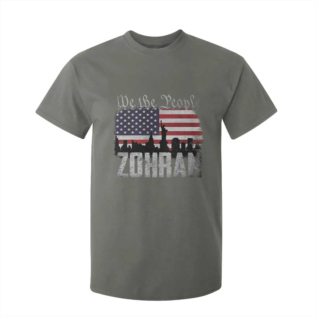 Zohran Mamdani Groovy Flowers T Shirt For Kid Retro Style TS02 Military Green Print Your Wear