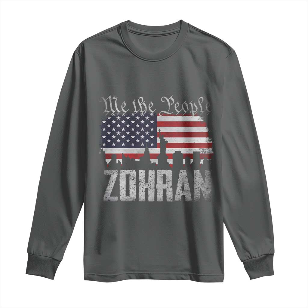 Zohran Mamdani Groovy Flowers Long Sleeve Shirt Retro Style TS02 Dark Heather Print Your Wear