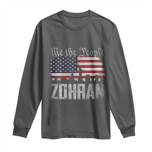 Zohran Mamdani Groovy Flowers Long Sleeve Shirt Retro Style TS02 Dark Heather Print Your Wear