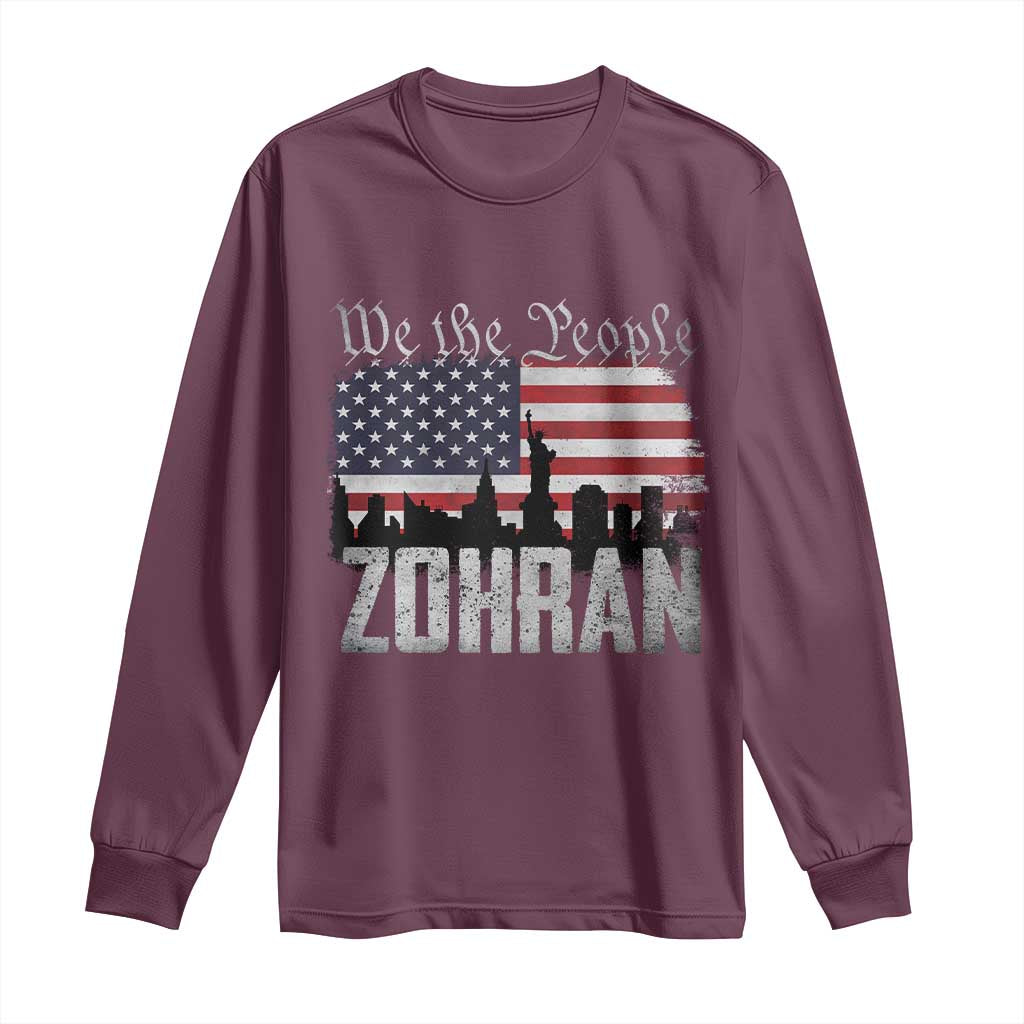 Zohran Mamdani Groovy Flowers Long Sleeve Shirt Retro Style TS02 Maroon Print Your Wear